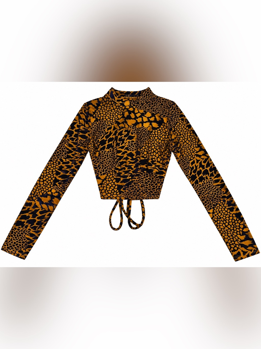 G Mini USA Y2K Animal Print Open Back Tie Crop Top